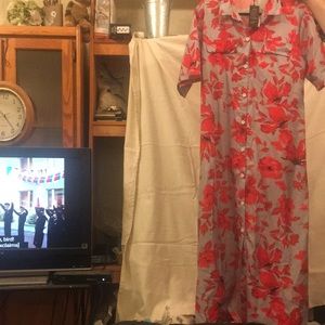 (2xl) Vonda Maxi Dress with collar and short sleeves